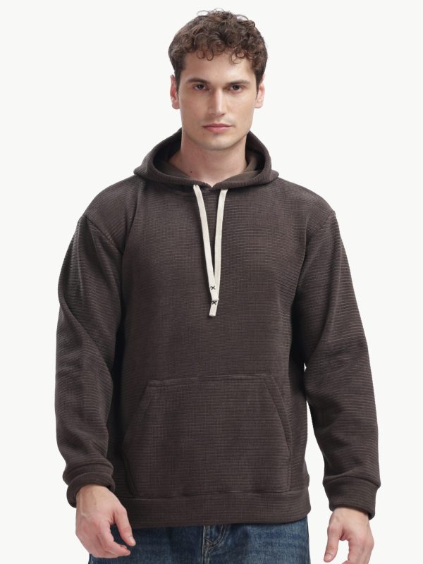 Essential Waffle Hoodie — Chocolate Brown, front
