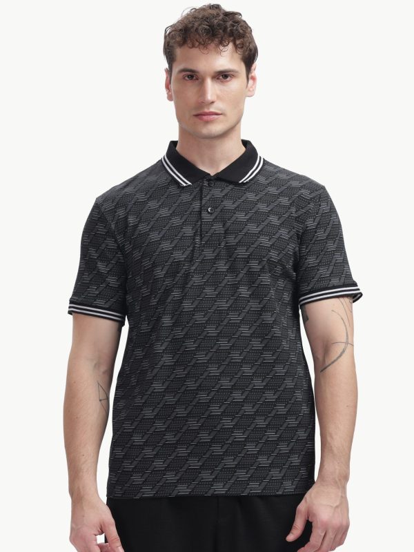Noir Pattern Polo, front