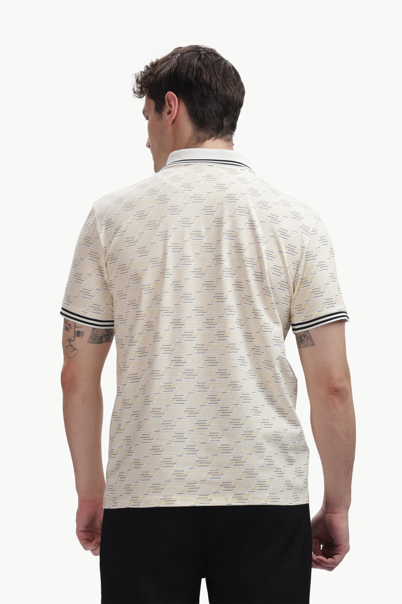 Ivory Pattern Polo, back
