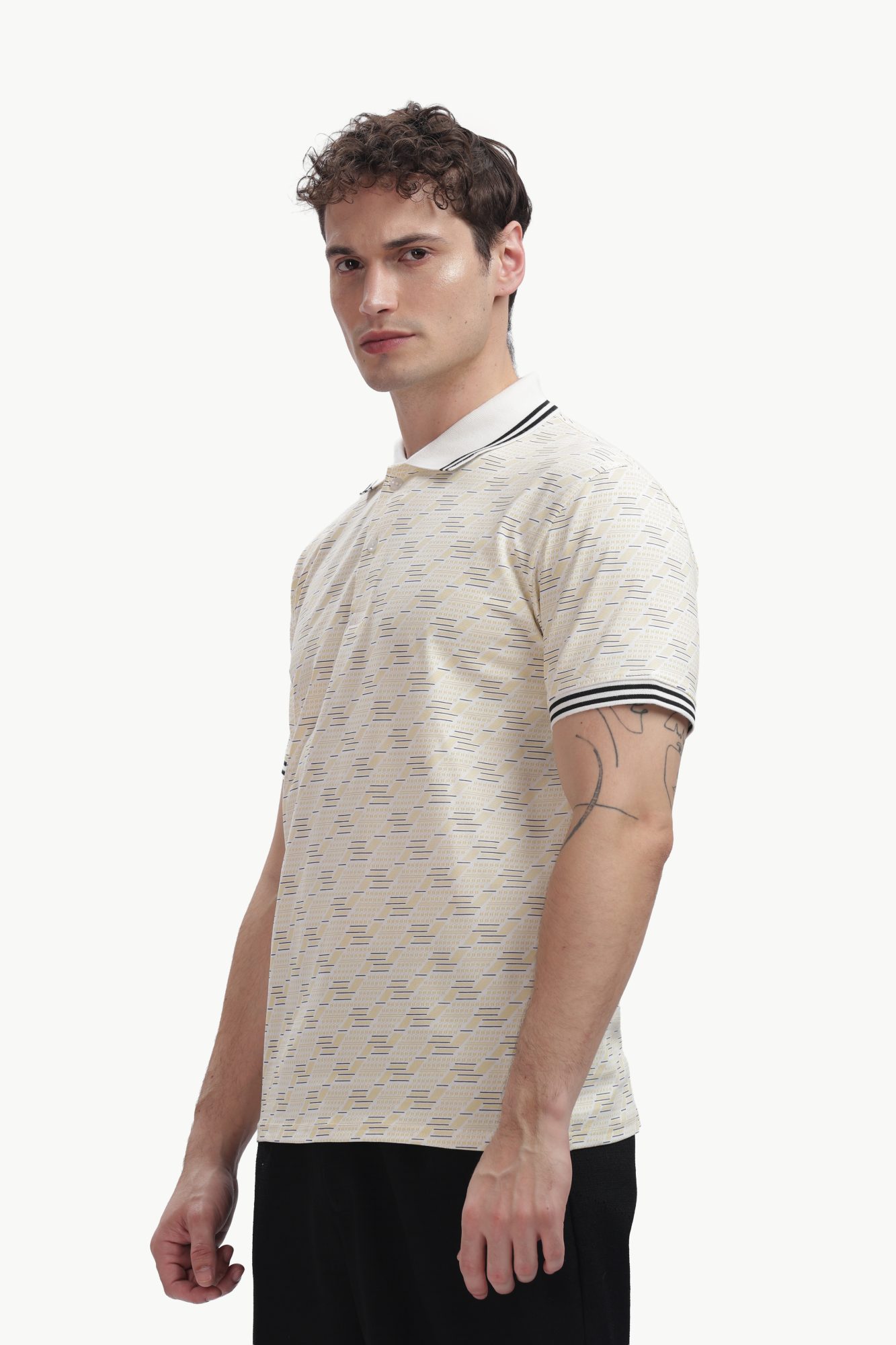 Ivory Pattern Polo, side