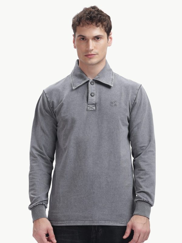 Vintage Wash Cotton Looper — Vintage Grey, front